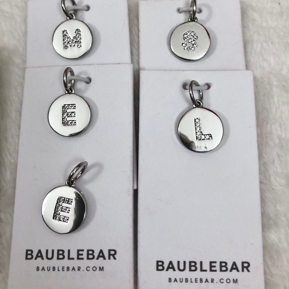 Baublebar Initial pavé charm pendant  E, M, L and S